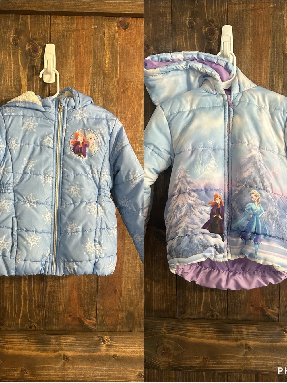 Girls' Frozen-Theme Puffer Jackets (2)